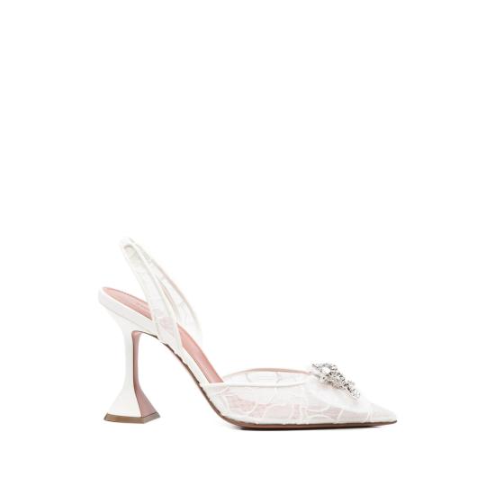 26SS 아미나 무아디 힐/펌프스 ROSIE LACE SLI 95 IVORY WHITE