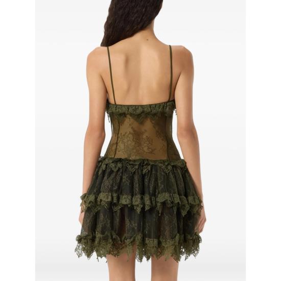 26SS 블루마린 원피스 4A437A N0519 GREEN BLACK - BLUMARINE