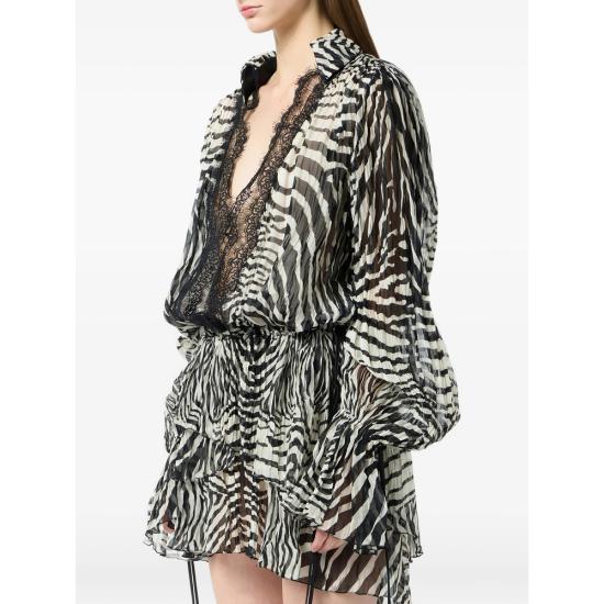 26SS 블루마린 원피스 2A802A M1039 BLACK WHITE - BLUMARINE