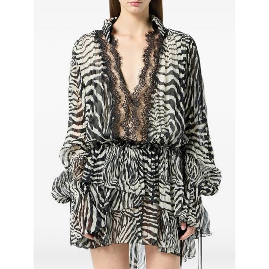 26SS 블루마린 원피스 2A802A M1039 BLACK WHITE - BLUMARINE