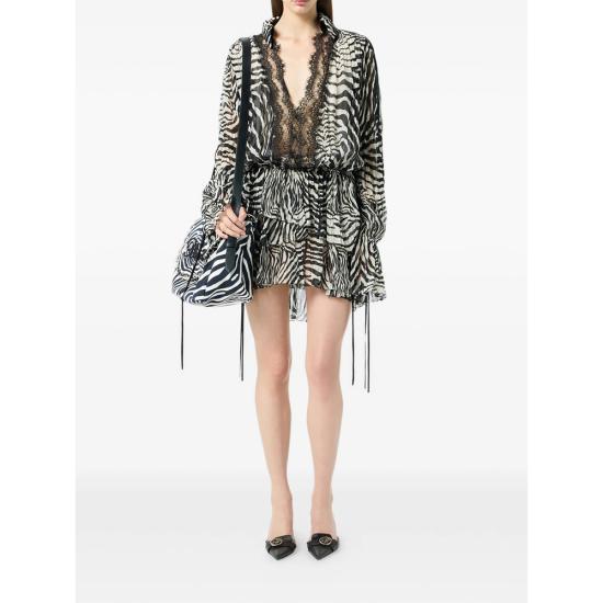 26SS 블루마린 원피스 2A802A M1039 BLACK WHITE - BLUMARINE