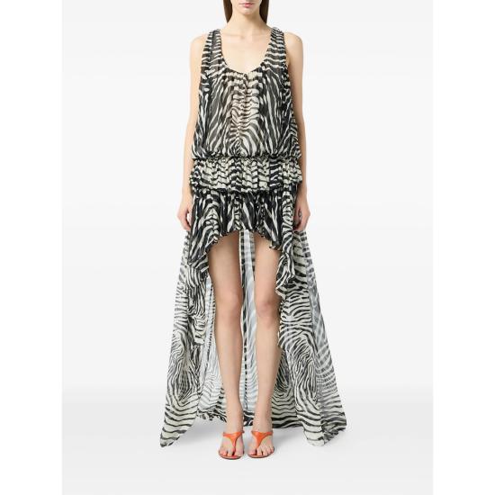 26SS 블루마린 원피스 2A767A M1039 WHITE BLACK - BLUMARINE