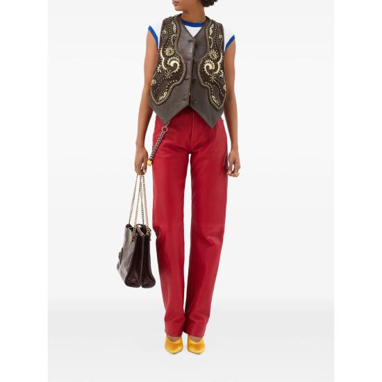 26SS 베르사체 스트레이트 팬츠 1A17491 1023785 1RE60 RED - VERSACE