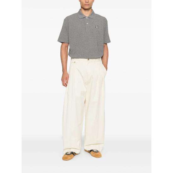 26SS 메종키츠네 폭스 헤드 컴포트 폴로 티셔츠 PM00210KP0001 MEGRE GREY - MAISON KITSUNE