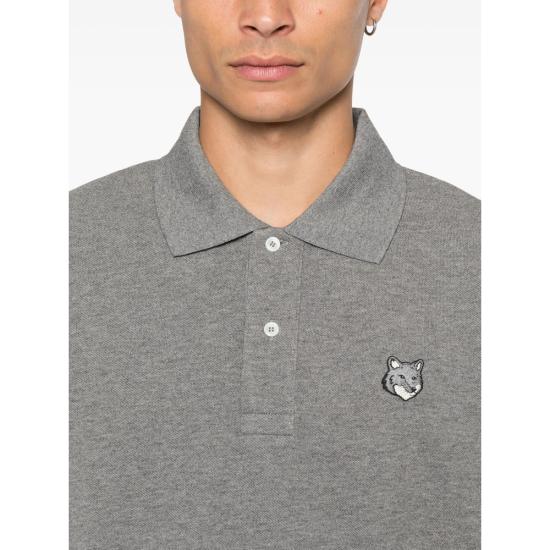 26SS 메종키츠네 폭스 헤드 컴포트 폴로 티셔츠 PM00210KP0001 MEGRE GREY - MAISON KITSUNE