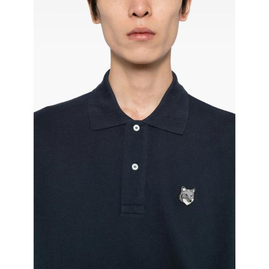 26SS 메종키츠네 폭스 헤드 컴포트 폴로 티셔츠 PM00210KP0001 CNAVY BLUE - MAISON KITSUNE