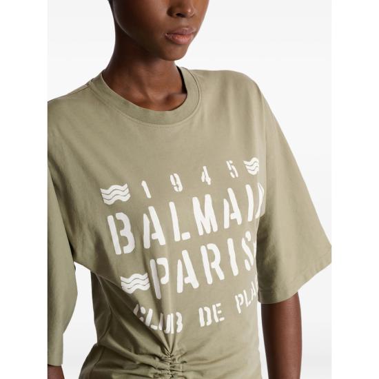 26SS 발망 반팔 티셔츠 GF0EH035 BD55 UJA GREEN - BALMAIN