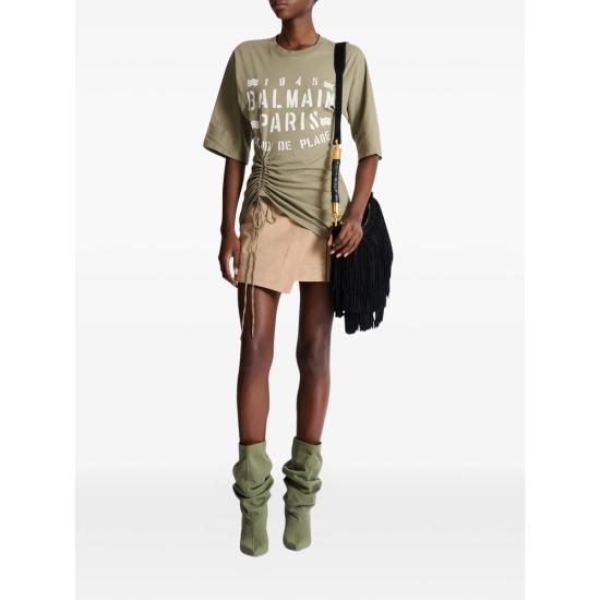 26SS 발망 반팔 티셔츠 GF0EH035 BD55 UJA GREEN - BALMAIN