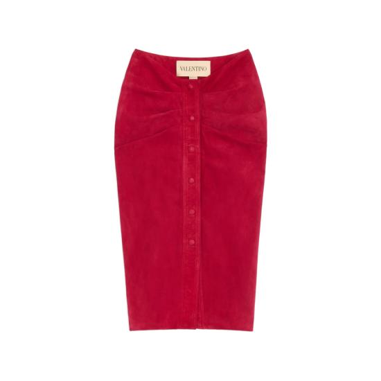 26SS 발렌티노 가라바니 미디 스커트 8B0NI08AA6Q FLQ RED