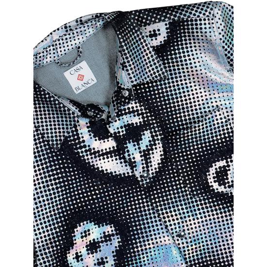 26SS 카사블랑카 반팔 셔츠 SS26 SH 244 01 INDMO BLACK - CASABLANCA