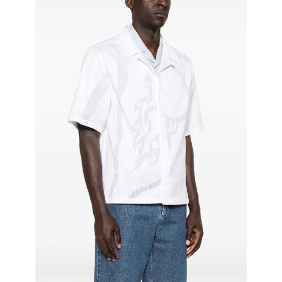 26SS 카사블랑카 반팔 셔츠 SS26 SH 252 01 WHITE - CASABLANCA