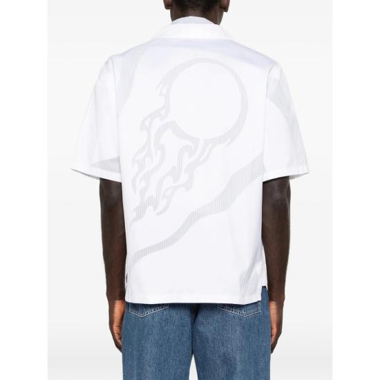 26SS 카사블랑카 반팔 셔츠 SS26 SH 252 01 WHITE - CASABLANCA