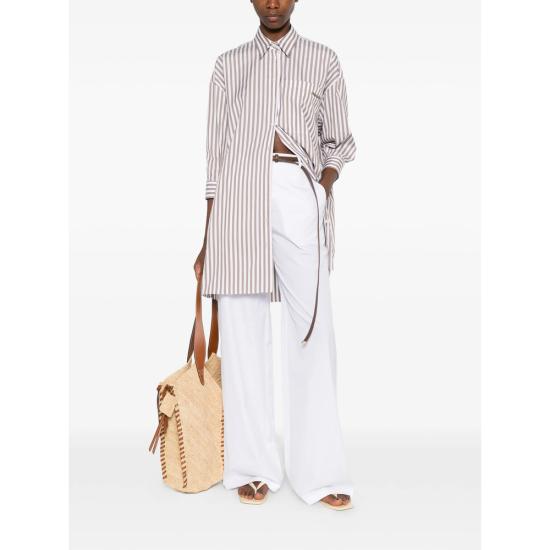 26SS 막스마라 스튜디오 스트레이트 팬츠 MSTFAREA 155 001 WHITE - MAX MARA STUDIO