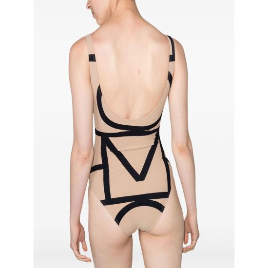 26SS 토템 모노그램 원피스 수영복 213 842 795 910 BEIGE NEUTRALS BLACK - TOTEME