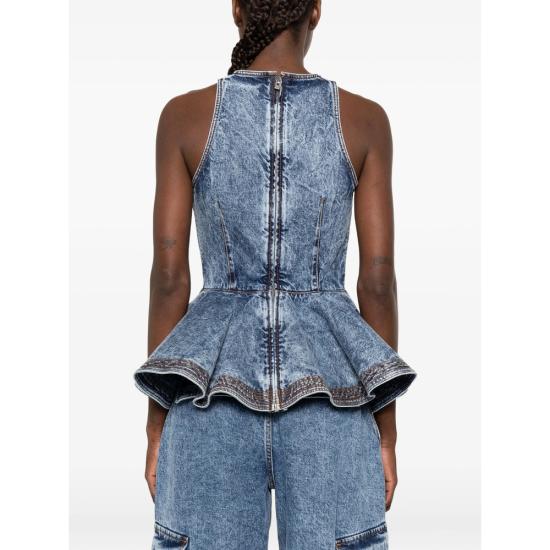 26SS 알라이아 블라우스 AA9H1410T535C 524 BLUE - ALAIA