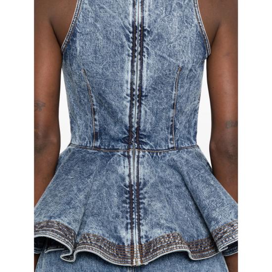 26SS 알라이아 블라우스 AA9H1410T535C 524 BLUE - ALAIA