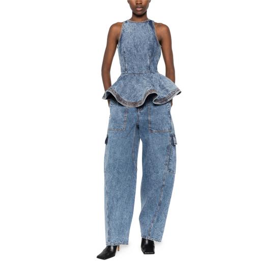 26SS 알라이아 블라우스 AA9H1410T535C 524 BLUE - ALAIA