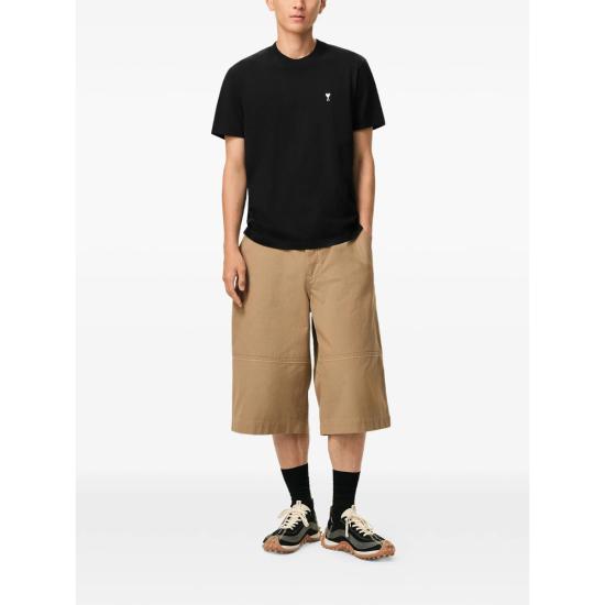 26SS 아미 스몰 하트 로고 라이트 코튼 저지 티셔츠 HTS346 724 045 BLACK WHITE - AMI