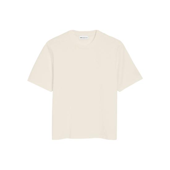 26SS 아미 화이트 코튼 드 하트 엠보스 티셔츠 UTS357 726 136 NEUTRALS