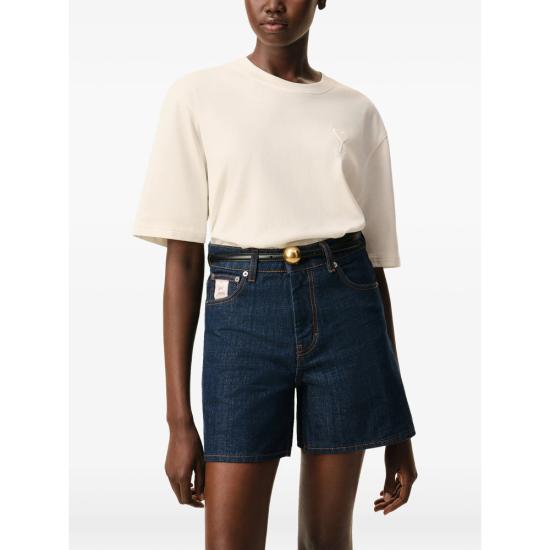 26SS 아미 화이트 코튼 드 하트 엠보스 티셔츠 UTS357 726 136 NEUTRALS - AMI