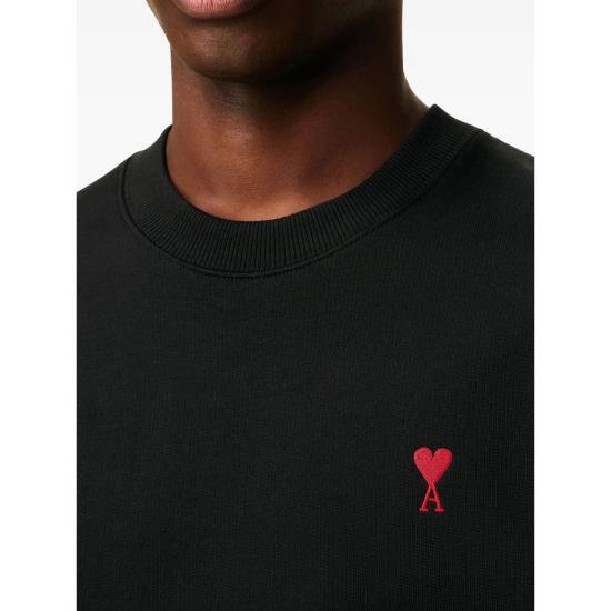 26SS 아미 스몰 하트 로고 스웨트셔츠 BFUSW035 730 001 BLACK - AMI