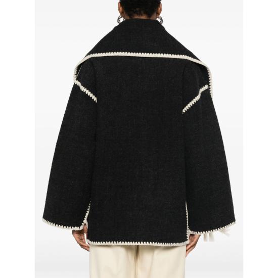 26SS 토템 자수 스카프 자켓 244 WRO918 FB0292 083 DKGRM BLACK - TOTEME