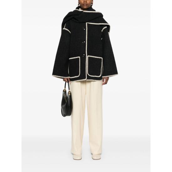 26SS 토템 자수 스카프 자켓 244 WRO918 FB0292 083 DKGRM BLACK - TOTEME