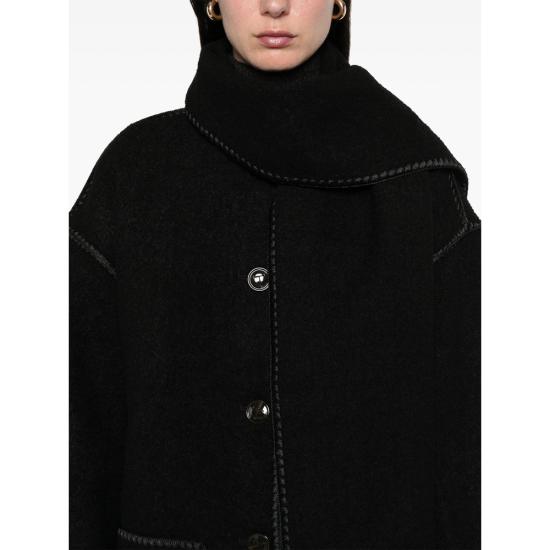 26SS 토템 자수 스카프 자켓 244 WRO918 FB0292 001 BLACK - TOTEME