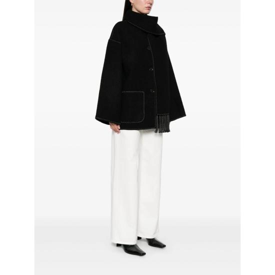 26SS 토템 자수 스카프 자켓 244 WRO918 FB0292 001 BLACK - TOTEME