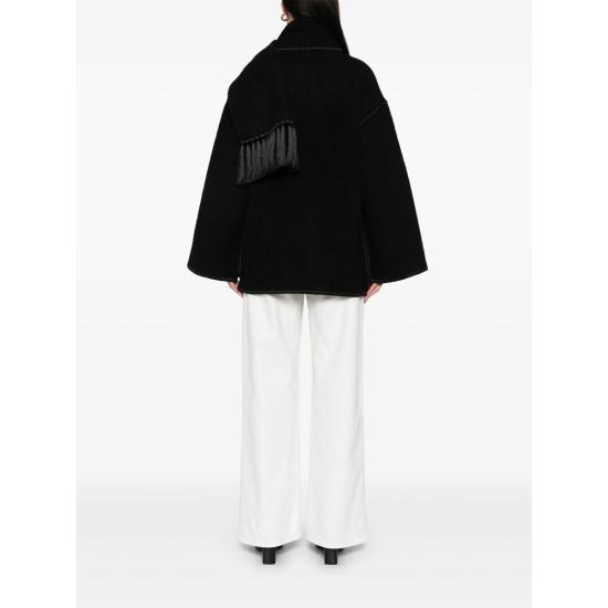 26SS 토템 자수 스카프 자켓 244 WRO918 FB0292 001 BLACK - TOTEME