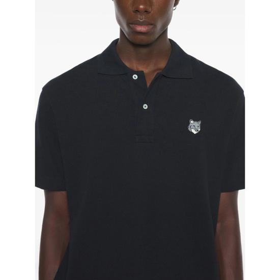 26SS 메종키츠네 폭스 헤드 컴포트 폴로 티셔츠 PM00210KP0001 BLACK - MAISON KITSUNE