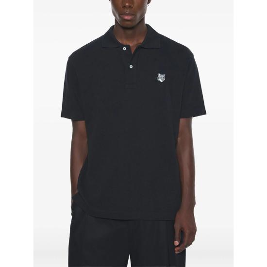 26SS 메종키츠네 폭스 헤드 컴포트 폴로 티셔츠 PM00210KP0001 BLACK - MAISON KITSUNE