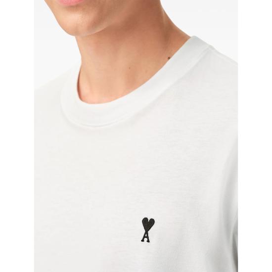 26SS 아미 스몰 하트 로고 라이트 코튼 저지 티셔츠 HTS346 724 100 WHITE - AMI