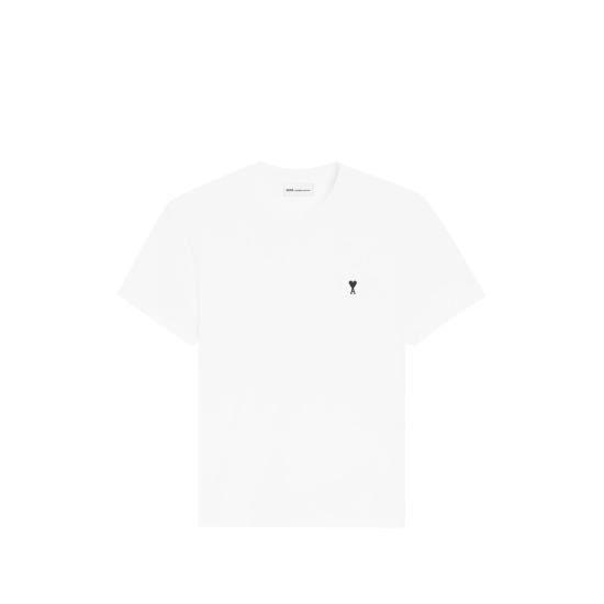 26SS 아미 스몰 하트 로고 라이트 코튼 저지 티셔츠 HTS346 724 100 WHITE