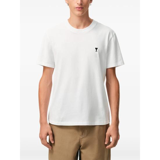 26SS 아미 스몰 하트 로고 라이트 코튼 저지 티셔츠 HTS346 724 100 WHITE - AMI
