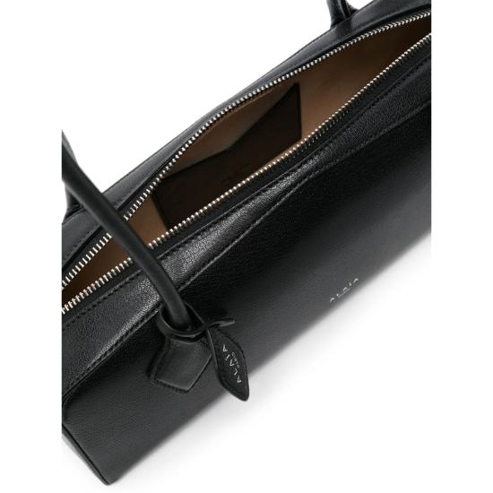 26SS 알라이아 르 테켈 미디움 레더 숄더백 AA1S06033CA212 999 BLACK - ALAIA