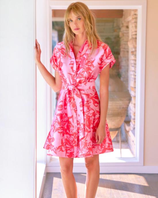  핀리 숏 원피스 샨텔 쇼트 드레스 핑크/코랄 - FINLEY