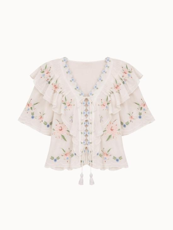  씨뉴욕 블라우스 씨뉴세라피나 S/S 탑크림