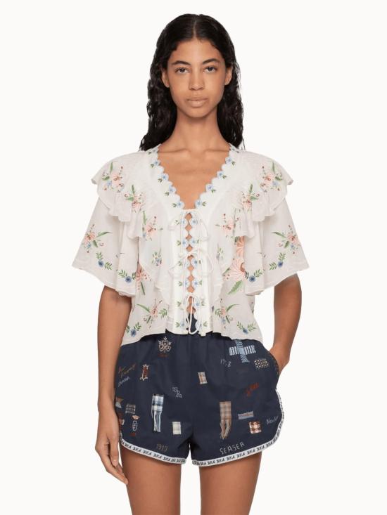  씨뉴욕 블라우스 씨뉴세라피나 S/S 탑크림 - SEA NY