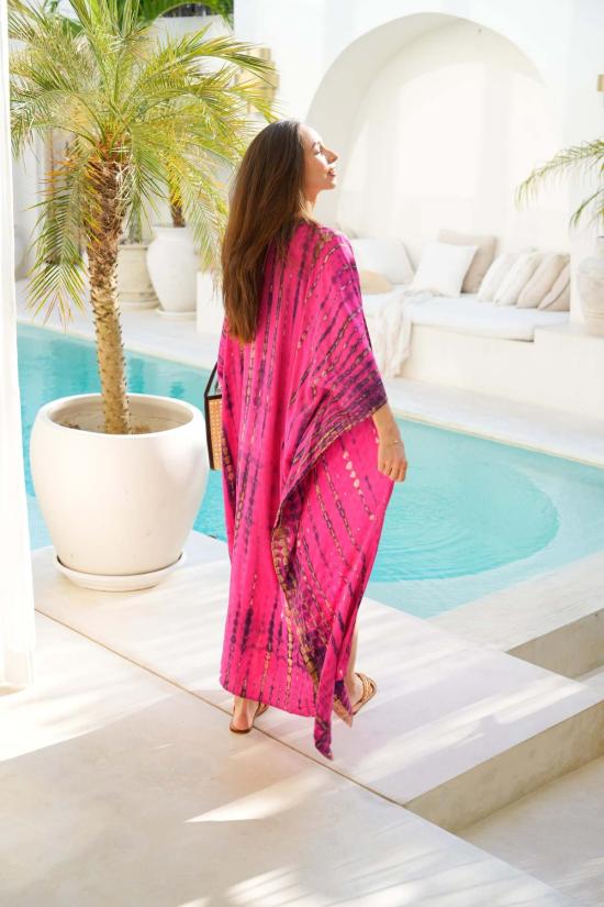  Pink Haley 라운지 웨어 핑크 헤일리 사라 핸드다이드 기모노 푸시아 - PINK HALEY