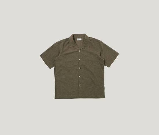  유니버셜웍스 반팔 셔츠 유니버설 웍스 유기농 면 살 로드  브라운