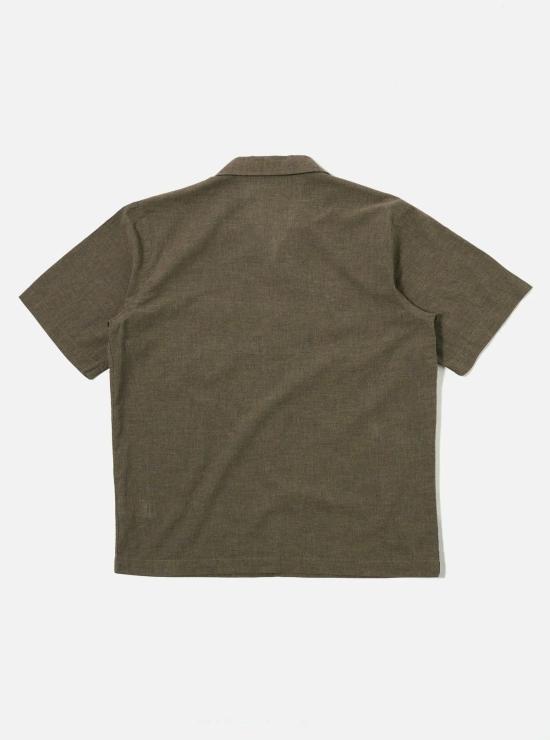  유니버셜웍스 반팔 셔츠 유니버설 웍스 유기농 면 살 로드  브라운 - UNIVERSAL WORKS