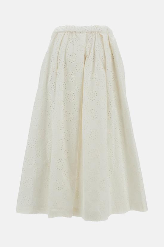  꼼데가르송 미디 스커트 Comme Des Garçons 코튼 퀼로트 화이트 - COMME DES GARCONS