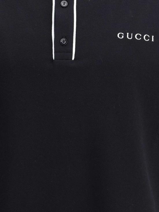  구찌 폴로 티셔츠 로고 폴로 셔츠 블랙 - GUCCI