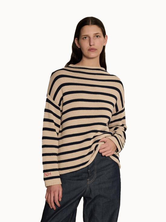  데미리 뉴욕 스웨터 데밀리 라미스 스트라이프 코튼  내추럴/네이비 - DEMYLEE