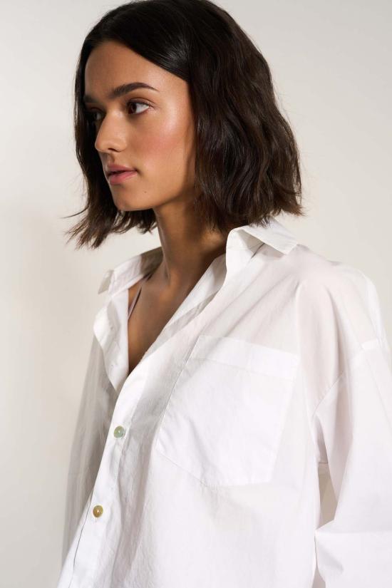  Be Idle 셔츠 포플린 버튼다운 셔츠 화이트 - BE IDLE