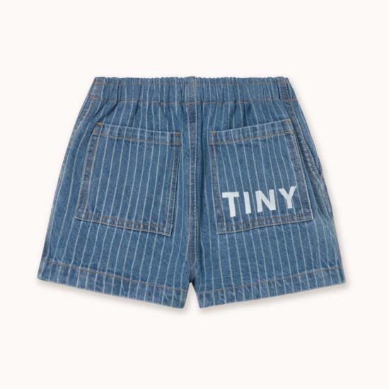  [키즈] 타이니코튼 쇼츠/버뮤다 아동용 스트라이프 데님 반바지 - TINYCOTTONS