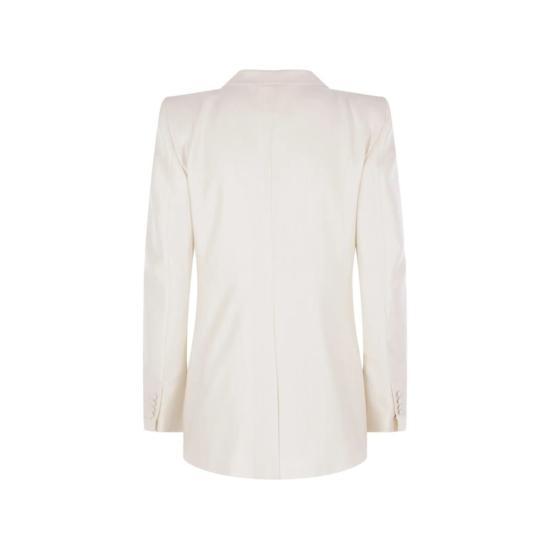  톰포드 수트 자켓 핀스트라이프 더블 브레스티드 블레이저 화이트