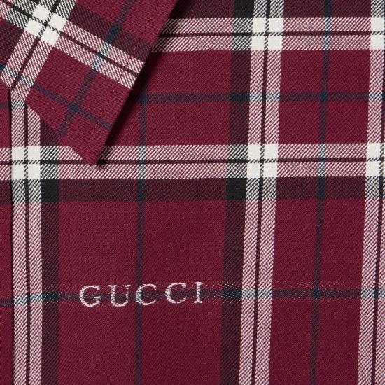 26SS 구찌 타르탄 코튼 자카드 셔츠 852895ZAUAC 6013 RED - GUCCI