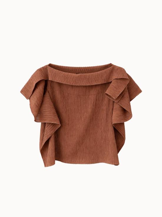  레이첼 코미 블라우스 리베라 탑 브라운